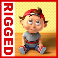 Boy cartoon rigged 03 3D Model