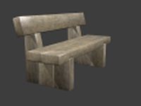 Rustic wooden bench 3D Model