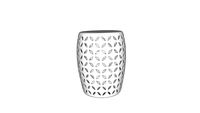 MERIDA - Tabouret en céramique blanche motifs ajourés