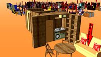 Space-saving compact furniture props