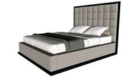Ludlow Queen Bed in Pearl Gray Eco Leather and Gray Oak by Modloft
