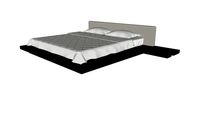 Worth King Bed in Pearl Gray Eco Leather and Wenge by Modloft