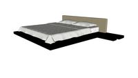 Worth King Bed II in Ecru Fabric and Espresso by Modloft