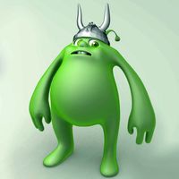 Monster with helmet 3D Model