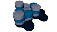 TAPA ROUND Pouffes config 8 - 3xN4-I