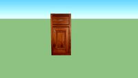 Cherry Kitchen Cabinet Doors Double with Silver Handles