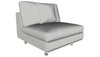 Perry Modular Armless Chair in Moonbeam Fabric by Modloft