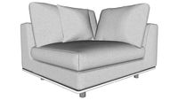 Perry Modular Arm Chair Right in Moonbeam Fabric by Modloft