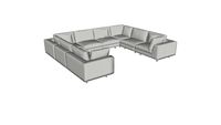 Perry U Sofa in Moonbeam Fabric by Modloft