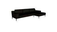 Elizabeth Sectional Sofa Right in Warm Gray Leather by Modloft