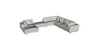 Perry 2 Corner Sofa in Moonbeam Fabric by Modloft