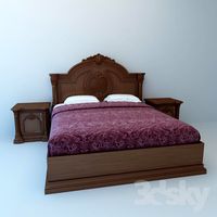 bed with pedestal