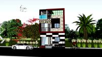 Modern G+1 Residential building Elevation