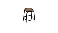 Tabouret de bar H.65 cm (lot de 2), Hiba