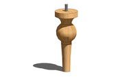 01245106-6-PERLE FOOT WITH BOLT (2.25 X 2.25 X 6)