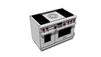 WOLF 48' DUAL FUEL RANGE - 4 BURNERS AND FRENCH TOP - DF484F