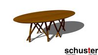 Mesa de Jantar Cruzadas Oval 2200x1200