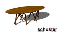 Mesa de Jantar Cruzadas Oval 2400x1200
