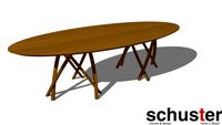 Mesa de Jantar Cruzadas Oval 2700x1200