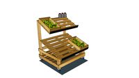 Étal Marché Surbaissé 2 Niveaux Orientables + 2 Réglettes Noirs Alu