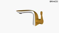 Misturador Monocomando baixo Parisi Branco e Dourado BRACCI B01005G
