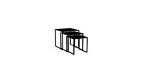 Tables basses gigognes en acier (lot de 3), Hiba