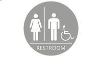 Women/Men/Handicap Restroom Sign (Clear Circular)