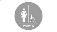 Women/Handicap Restroom Sign (Clear Circular)