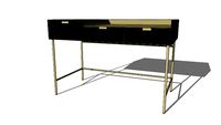 JAGGER Bureau 3 tiroirs en acacia massif noir et métal doré REF 176114 PRIX 450.00