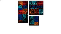 Composição de 3 Quadros - Tree Vitral 1, 2, 3 - Ammo Quadros
