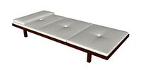Vestry Daybed Soft Snow Leather and Walnut by Modloft