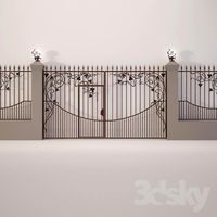 Wrought-iron gate and fence section