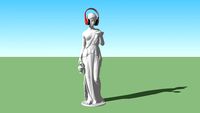 Afrodita Statue Wearing Headphones