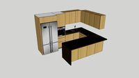U shaped kitchen