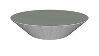 Dorset Coffee Table in White Glass and White Oak by Modloft