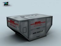 Airline Containers and Trolley3d model