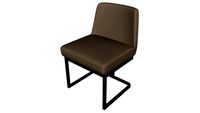 Emery Curved Back Leather Side Chair