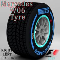 W06 Wet front tyre3d model
