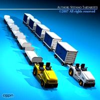Airport baggage trailer3d model