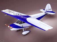 vintage propeller airplane RWD 53d model