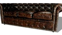 Sofa de couro 3D capitone
