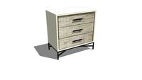 West Elm Wood Tiled 3-Drawer Dresser