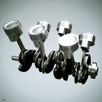 Animated V6 Engine Cylinders3d model