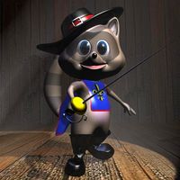 Racoon Musketeer Cartoon Character Rigged3d model