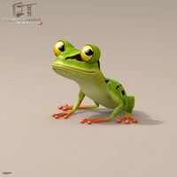 Frog cartoon character3d model