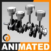 Animated L4 Engine Cylinders3d model
