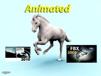 Horse White Fast forward fbx 3ds max3d model
