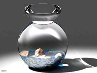 Stones in glass vase3d model