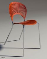 Chair Trinitad Style Red Wood3d model