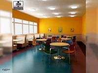 Dining room 04 Set - a fast food restaurant furniture.3d model
